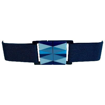 Beltbe Women's Neutrals / Red Stretch Belt With Geometric Acrylic Buckle - Beige, Wine, Green In Blue