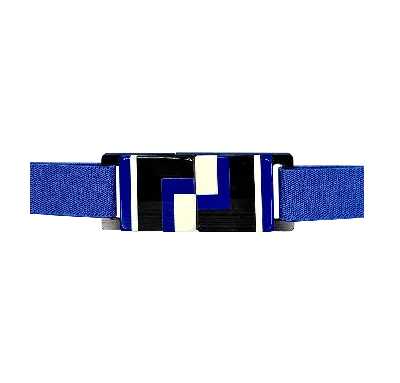 Beltbe Women's Stretch Belt With Multicolor Acrylic Buckle - Royal Blue