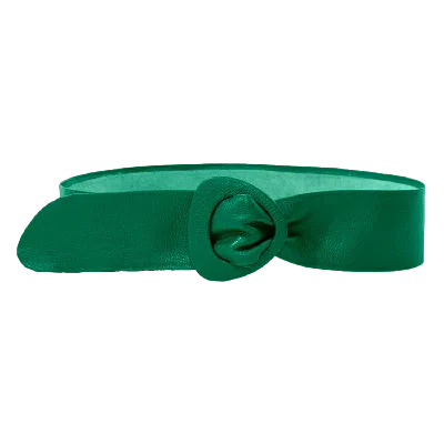 Beltbe Women's Wide Triangle Buckle Belt - Dark Green