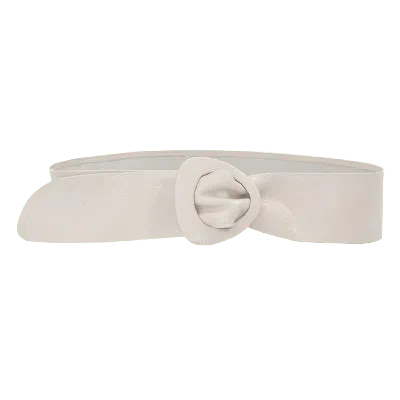 Beltbe Women's Wide Triangle Buckle Belt - Off White In Neutral