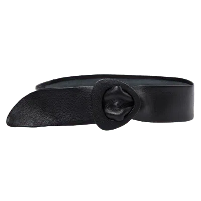 Beltbe Women's Wide Triangle Buckle Belt - True Black