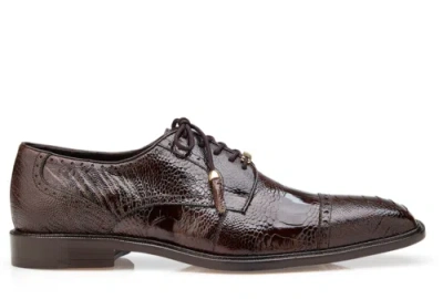 Pre-owned Belvedere Men's Batta 14006 Chocolate Ostrich Lace Up With Tassels Dress Shoes