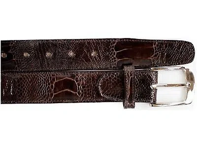 Pre-owned Belvedere Men's  Belt Genuine Ostrich Leg Up To Size 44 2000 Chocolate Brown
