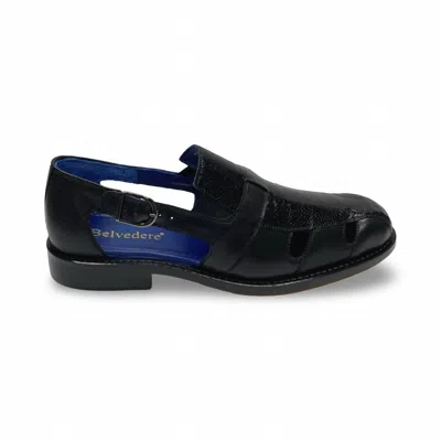 Belvedere Men's Connors Ostrich Sandal In Black