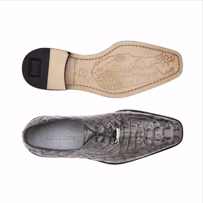 Pre-owned Belvedere Men's Shoes Gray Chapo Genuine Crocodile 1465