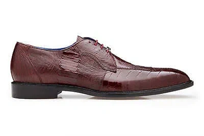 Pre-owned Belvedere Men's Siena 1463 Dk.burgundy Genuine Ostrich Leg Toe Dress Shoes