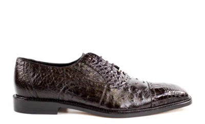 Pre-owned Belvedere Mens Onesto Ii 1419 Brown Genuine Ostrich & Crocodile Skin Dress Shoes
