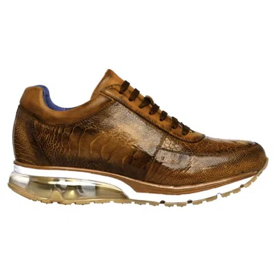 Pre-owned Belvedere Todd Brandy Genuine Ostrich & Soft Italian Calf Mens Sneaker