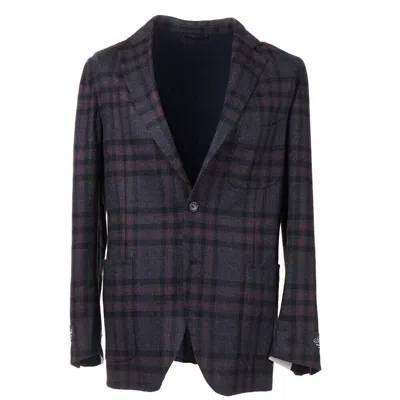 Pre-owned Belvest $1895  Lightweight Unlined Wool-cashmere Sport Coat 40 R Gray Check