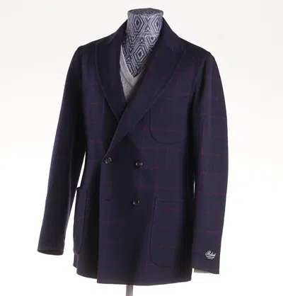 Pre-owned Belvest $1995  Reversible Navy-burgundy Wool 'double Jacket' 40 R Sport Coat In Blue