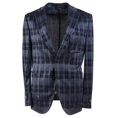 Pre-owned Belvest $2195  Soft-constructed Lightweight Textured Sport Coat Slim 40r In Blue