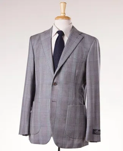 Pre-owned Belvest $2395  Gray-green-purple Windowpane Check Wool Sport Coat 40 R Slim