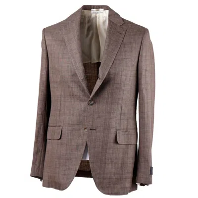 Pre-owned Belvest $2495  Slim-fit Lightweight Wool-silk-linen Sport Coat 40 R In Brown