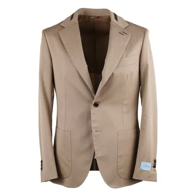 Pre-owned Belvest Slim-fit Lightweight Wool And Cotton Sport Coat 40r (eu 50) In Brown