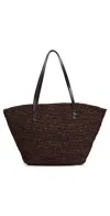 Bembien Bieno Striped Raffia Tote In Brown