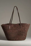 Bembien Bieno Striped Raffia Tote In Brown