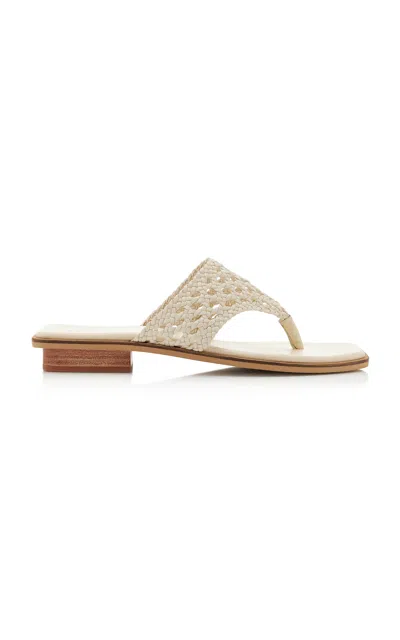 Bembien Exclusive La Isla Tess Woven Leather Sandals In White