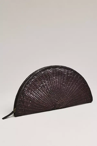Bembien Handwoven Leather Perla Clutch In Brown