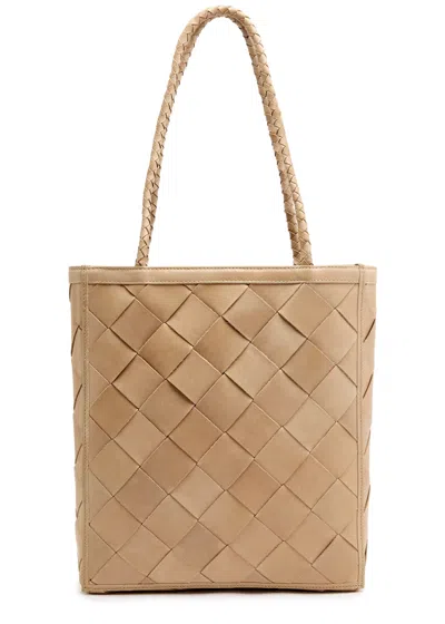 Bembien Le Tote Grande Woven Leather Tote In Caramel