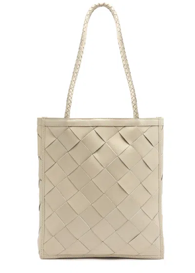 Bembien Le Tote Grande Woven Leather Tote In Cream