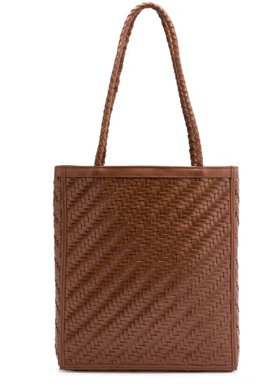 Bembien Le Tote Woven Leather Tote In Brown
