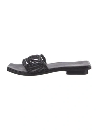 Pre-owned Bembien Leather Flats In Black