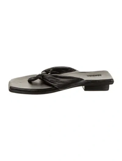 Pre-owned Bembien Leather Flip Flops In Black