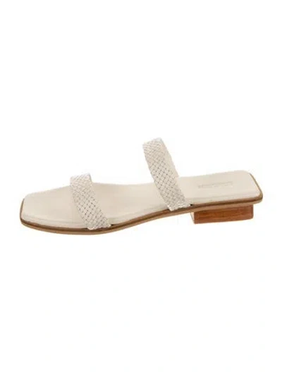 Pre-owned Bembien Leather Slides In Neutral