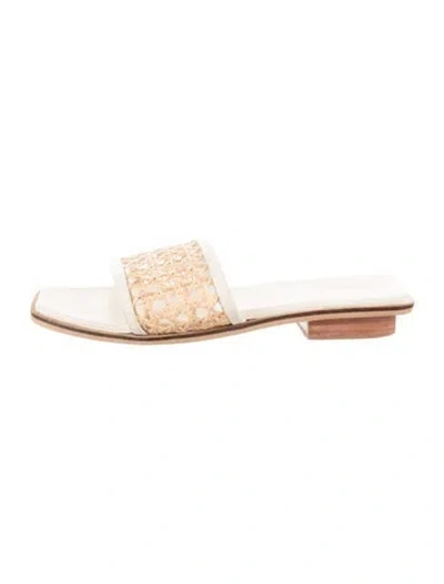 Pre-owned Bembien Leather Slides In Neutrals
