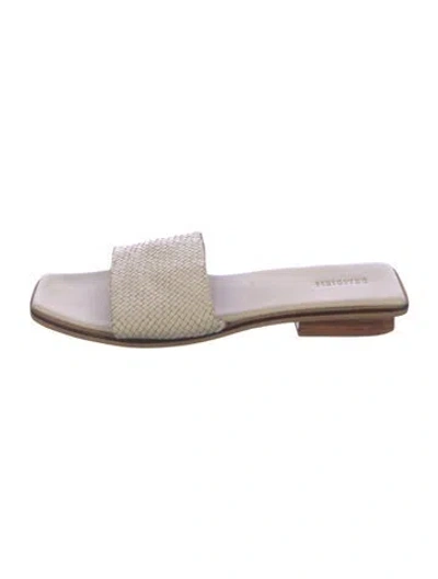 Pre-owned Bembien Leather Slides In Neutrals