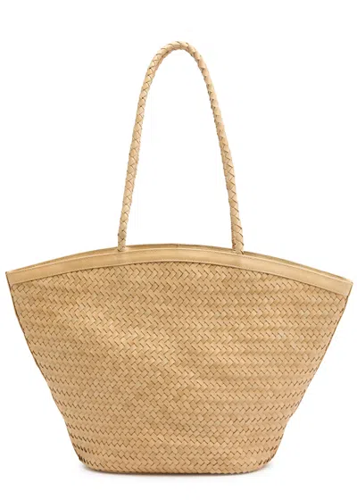 Bembien Marcia Woven Leather Tote In Caramel