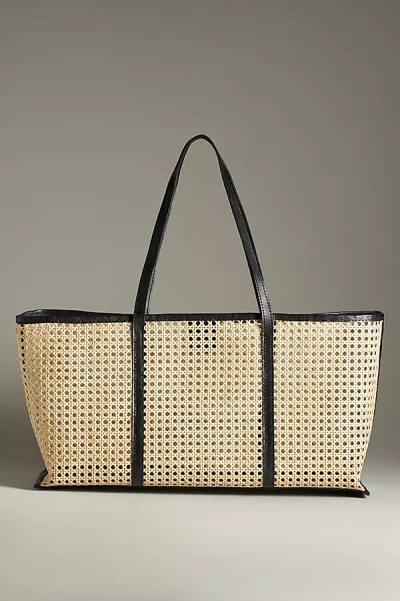 Bembien Margot Large Rattan Beach Tote In Black