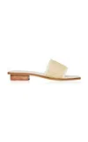 Bembien Ona Leather-trimmed Raffia Slides In White