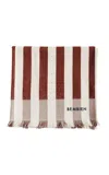Bembien Plage Striped Cotton Towel In Burgundy