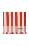 Bembien Plage Striped Cotton Towel In Red