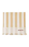 Bembien Plage Striped Cotton Towel In Yellow