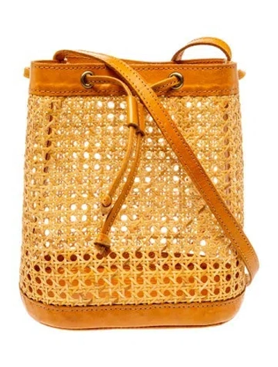 Pre-owned Bembien Raffia Bucket Bag In Neutral