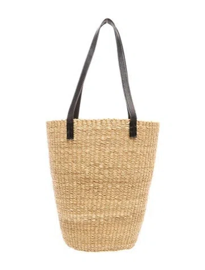 Pre-owned Bembien Raffia Bucket Bag In Neutral