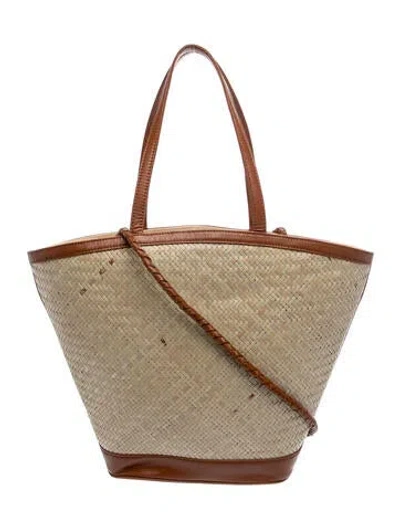 Pre-owned Bembien Raffia Bucket Bag In Neutrals