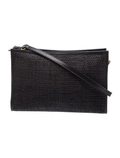 Pre-owned Bembien Raffia Shoulder Bag In Black