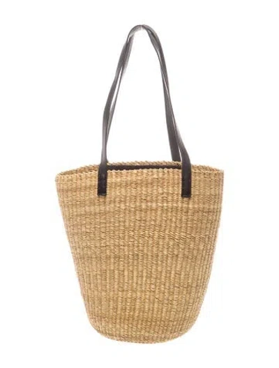 Pre-owned Bembien Raffia Shoulder Bag In Brown