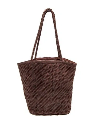 Pre-owned Bembien Raffia Shoulder Bag In Brown