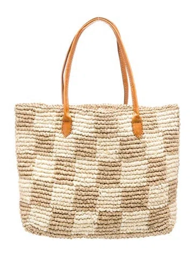 Pre-owned Bembien Raffia Shoulder Bag In Neutrals