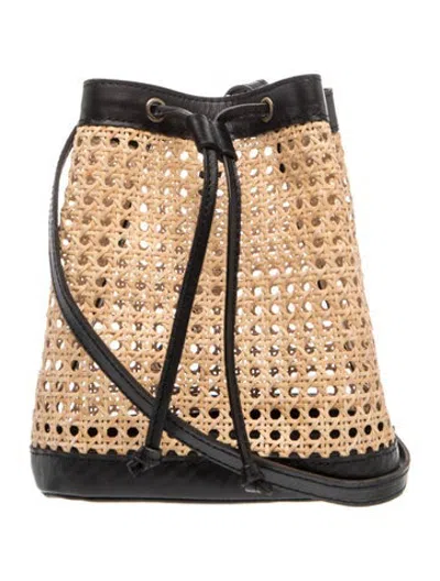 Pre-owned Bembien Rattan Bucket Bag In Black/neutrals