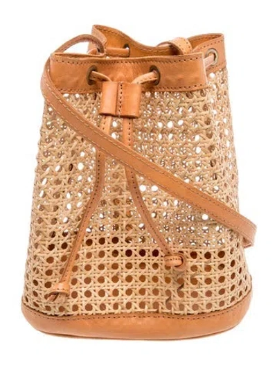 Pre-owned Bembien Rattan Bucket Bag In Brown/neutrals