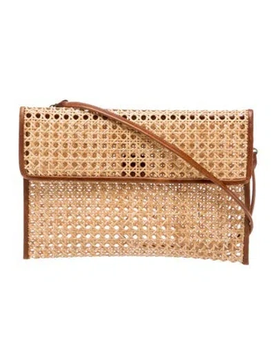 Pre-owned Bembien Rattan Clutch In Neutrals