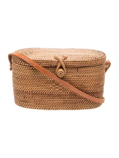 Pre-owned Bembien Rattan Crossbody Bag In Brown