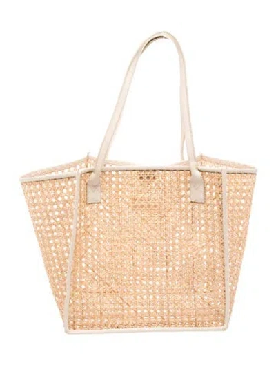 Pre-owned Bembien Rattan Tote In Neutral