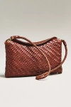 Bembien Roux Handwoven Leather Clutch In Brown