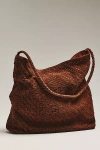 Bembien Sera Woven Suede Slouchy Tote Bag In Brown
